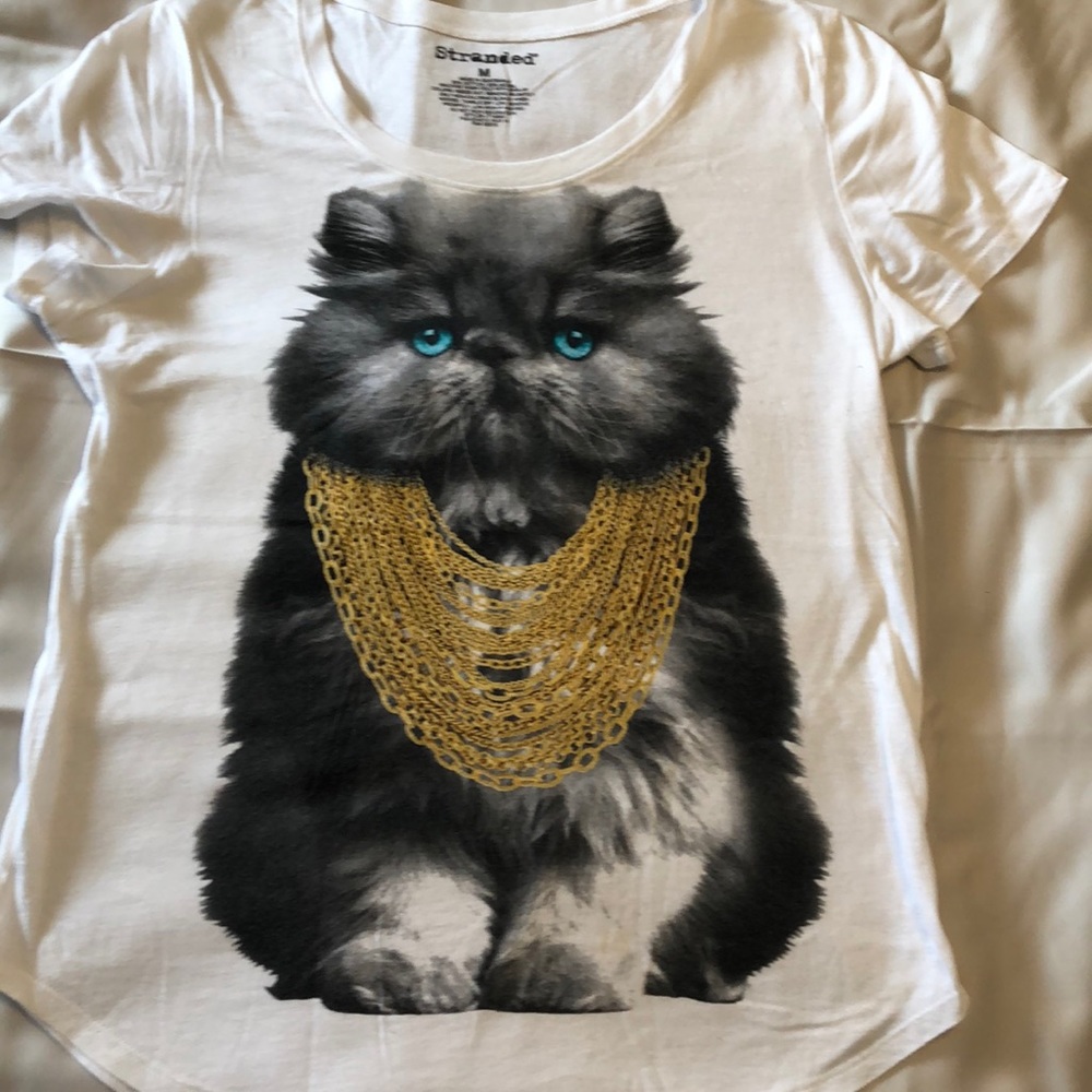 Cat Bling Tee Shirt Women’s Medium